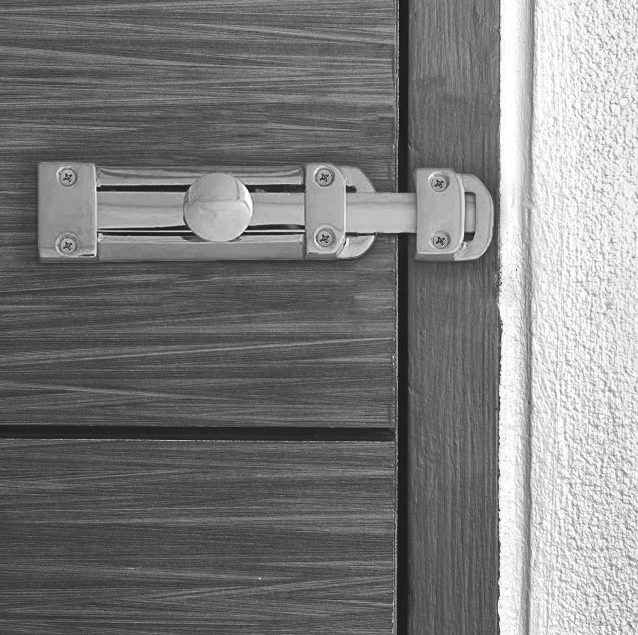 HEAVY DUTY CHROME DOOR BOLT 100mm/4" With Screws