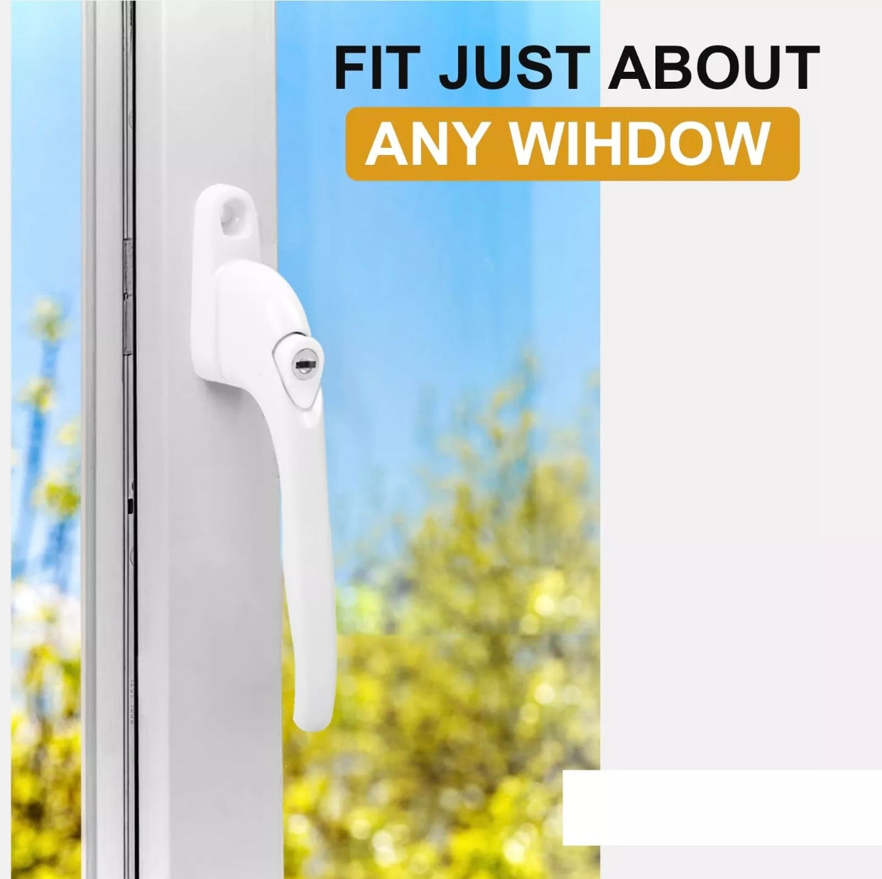 uPVC Universal Window Handle Inline Locking Espag Double Glazing White