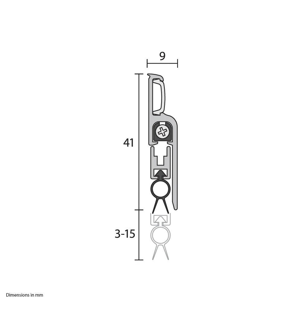 Raven Automatic Noise & Weather Door Bottom Seals 920mm Clear Anodised RP60