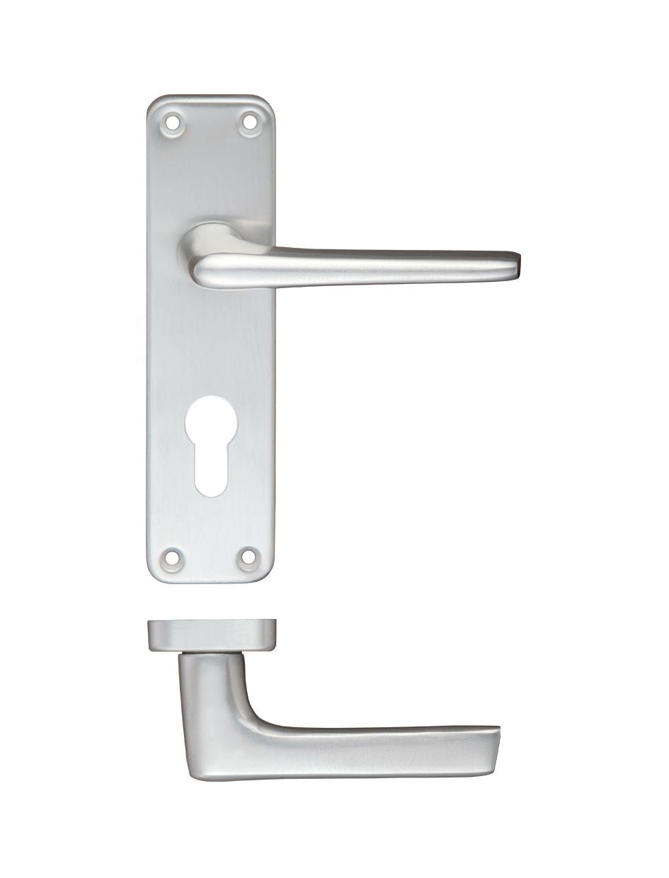 ZOO Contract Aluminium Door Handle Lever on Backplate