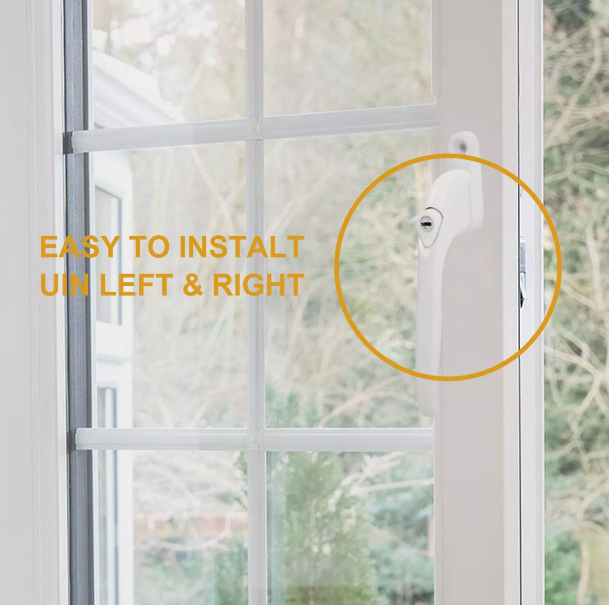 uPVC Universal Window Handle Inline Locking Espag Double Glazing White