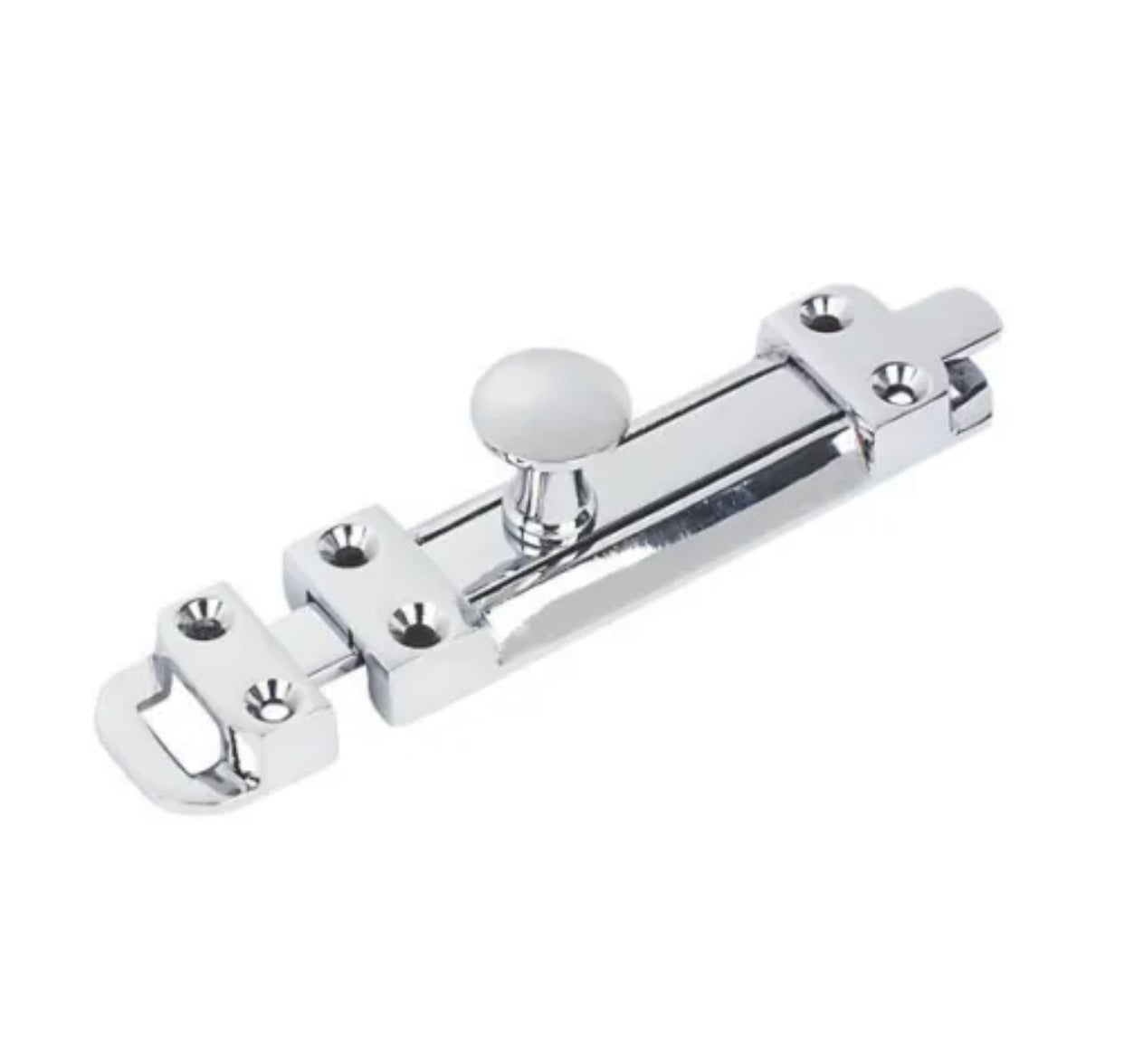 HEAVY DUTY CHROME DOOR BOLT 100mm/4" With Screws