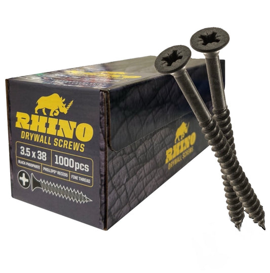 Drywall Screws Black Fine Thread Plasterboard Drylining Wood Studding 1000pcs