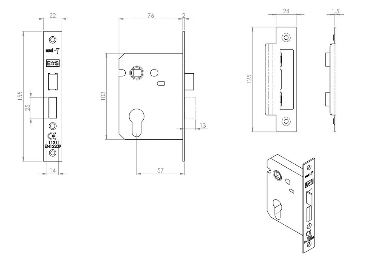 EUROSPEC Euro Cylinder SASHLOCK Case 64/76mm Satin Nickel/Nickel Plated