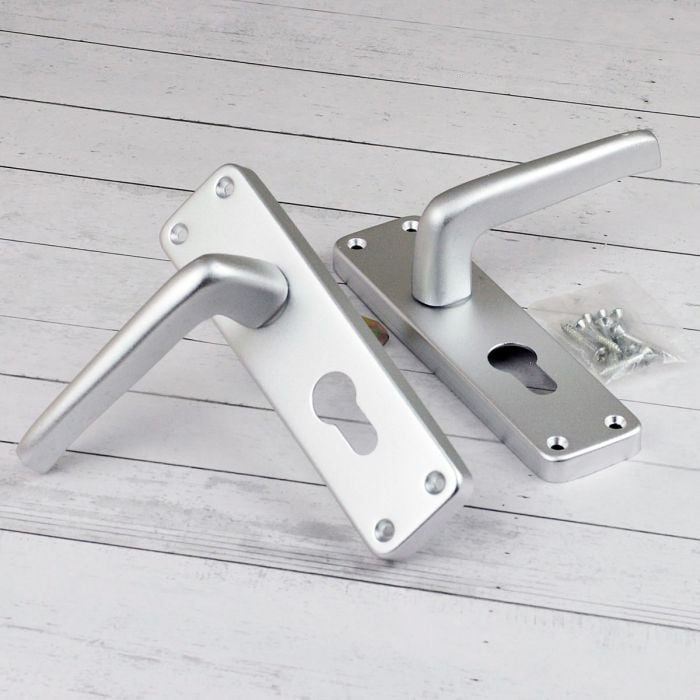 ZOO Contract Aluminium Door Handle Lever on Backplate
