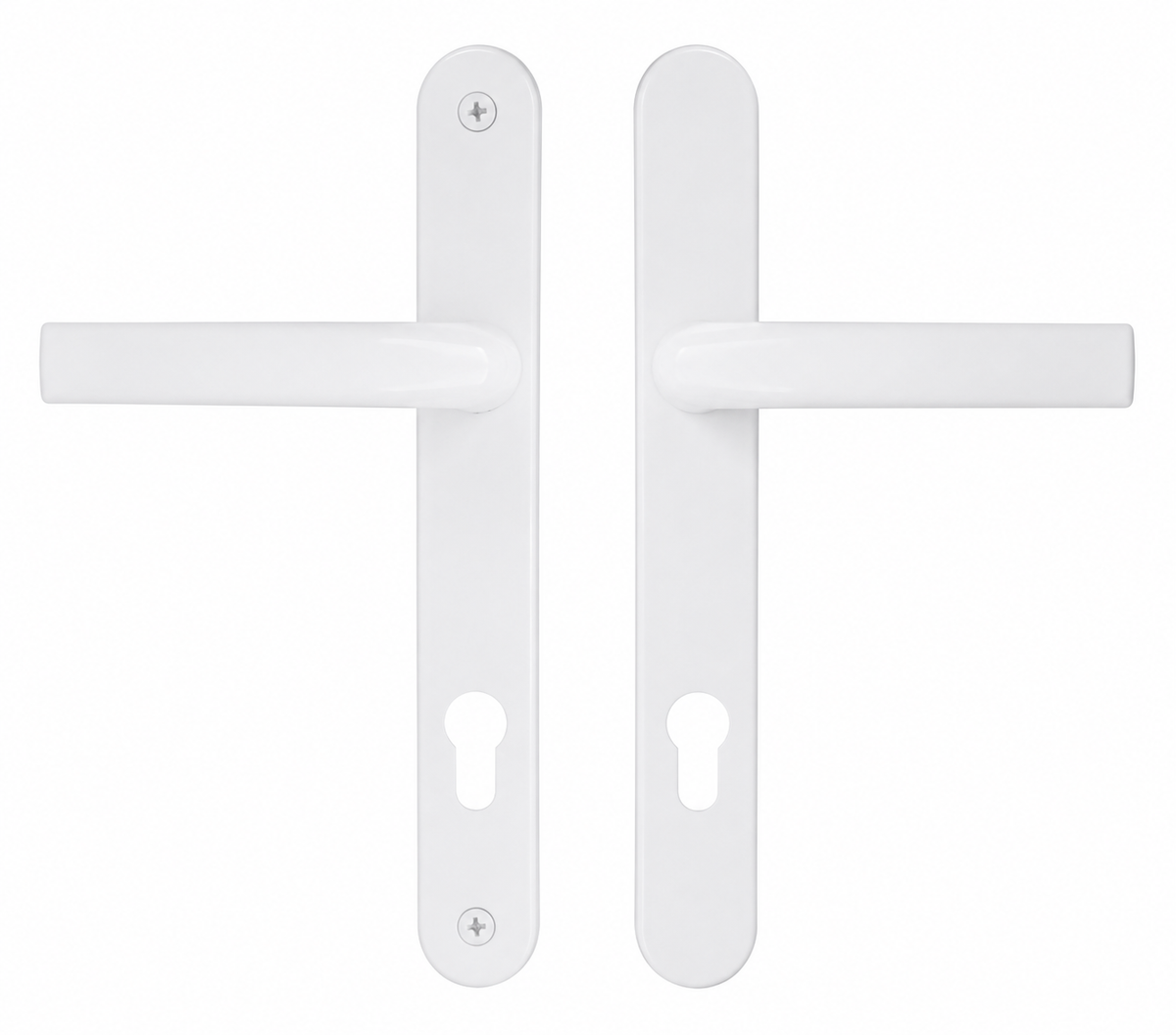 uPVC Door Handle White Sprung Pair Lever 92mm PZ Double Glazing 122mm and 211mm