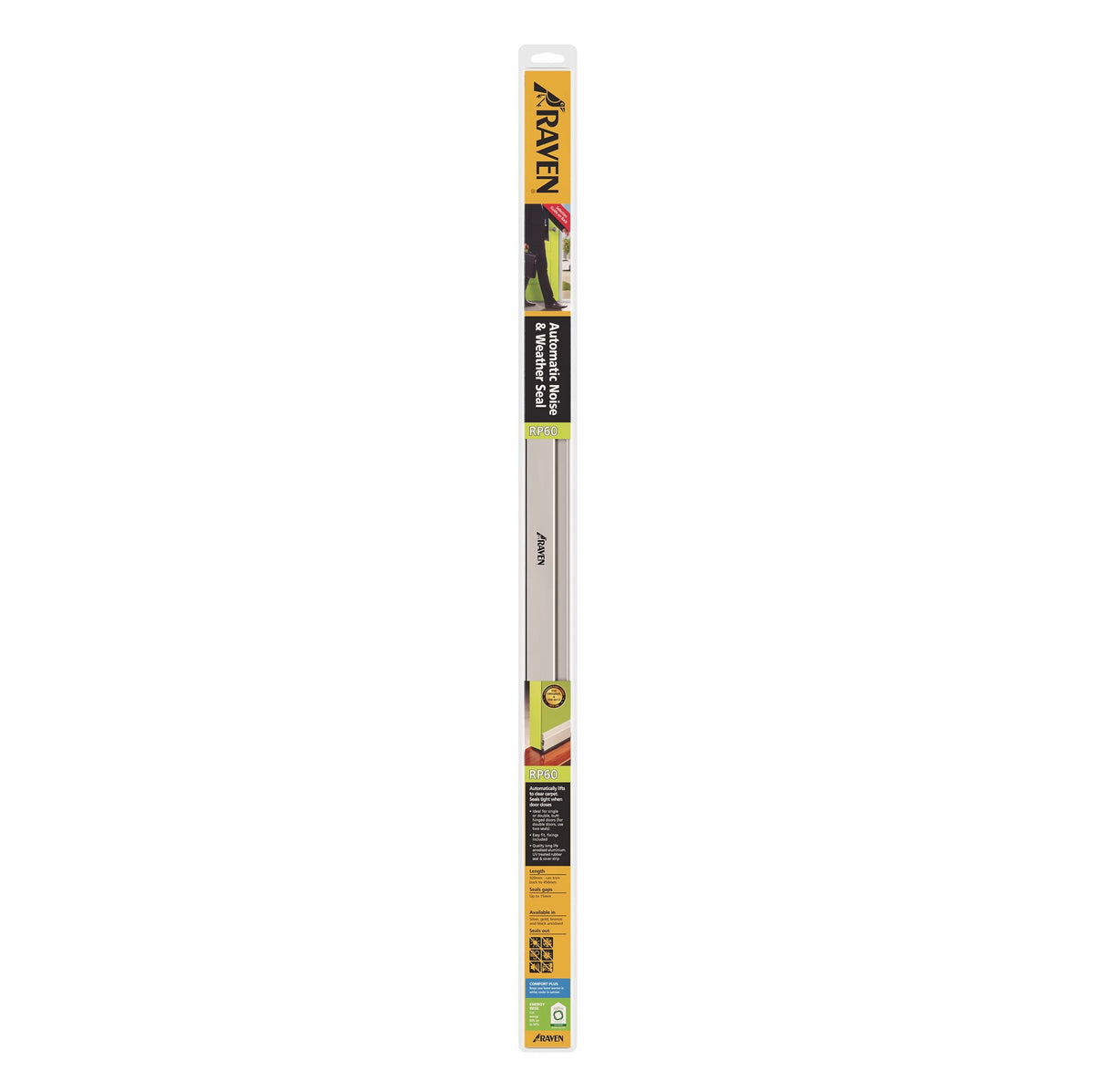Raven Automatic Noise & Weather Door Bottom Seals 920mm Clear Anodised RP60