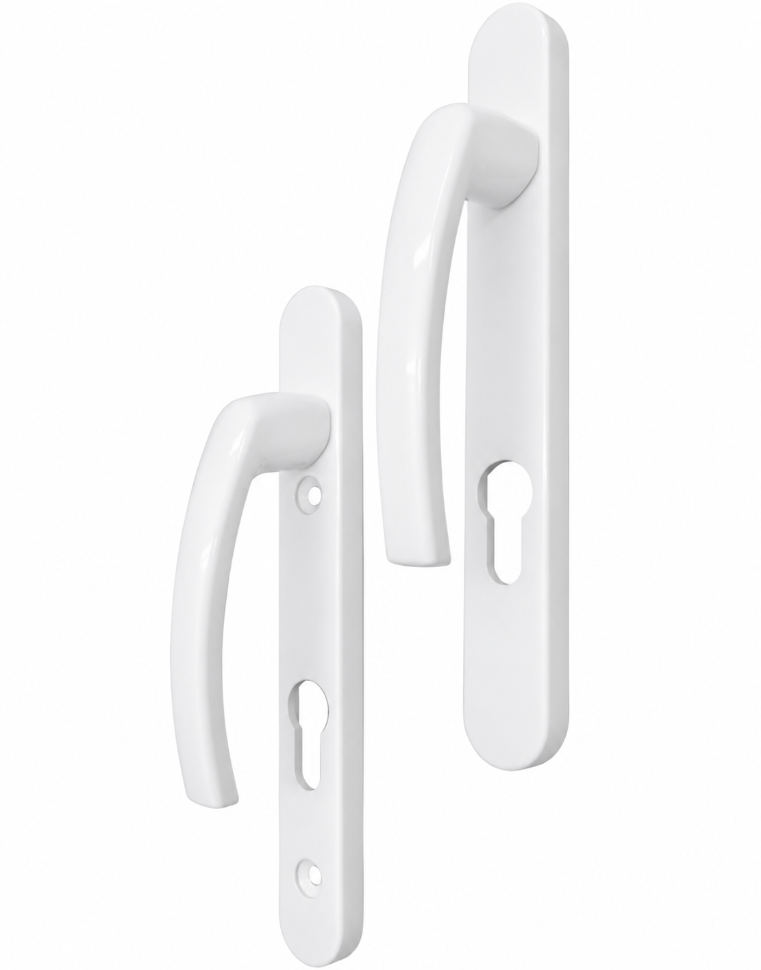 uPVC Door Handle White Sprung Pair Lever 92mm PZ Double Glazing 122mm and 211mm
